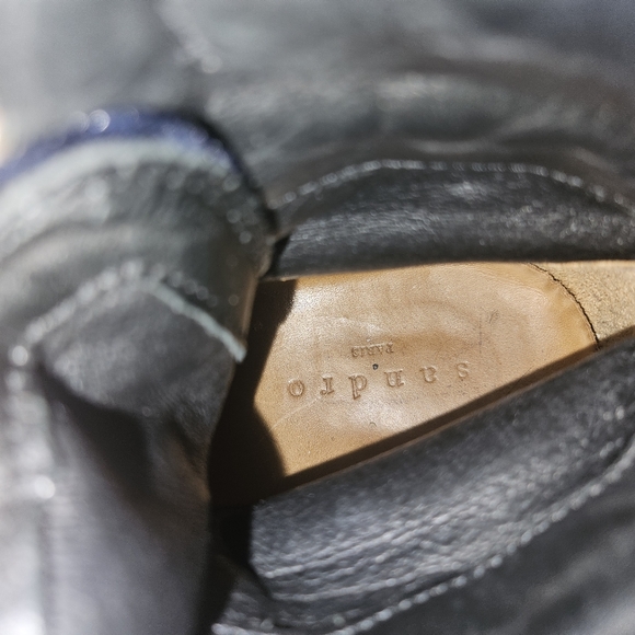 Navy Velvet Sandro Boots - Picture 2 of 4